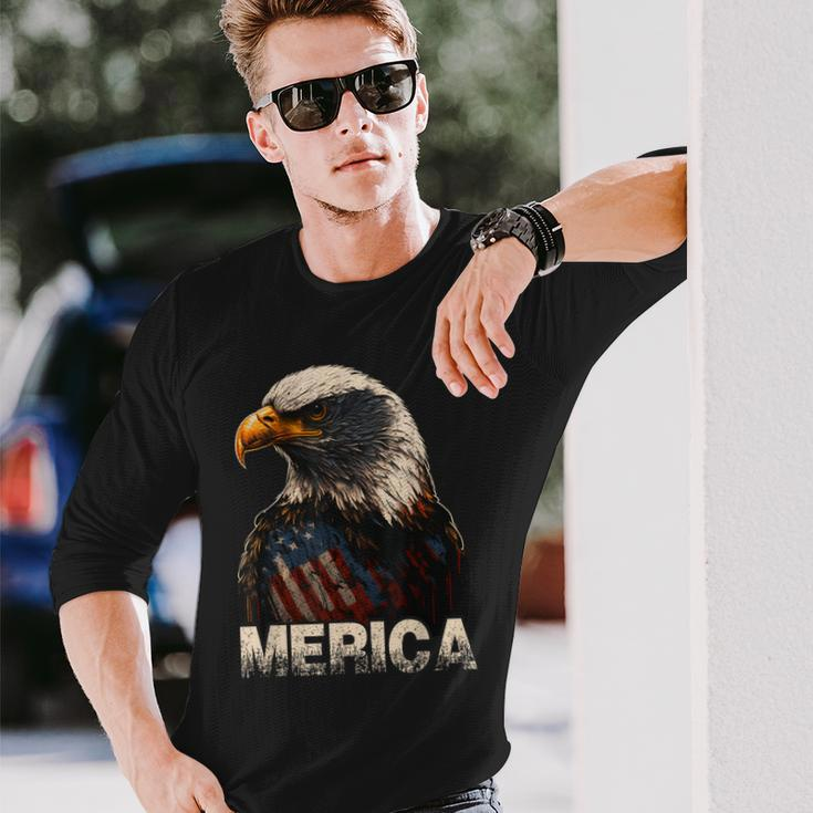 Patriotic Bald Eagle 4Th Of July Usa American Flag Long Sleeve T-Shirt T-Shirt Gifts for Him