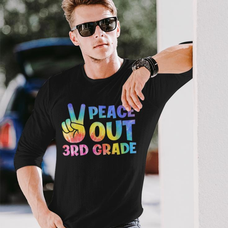 Peace Out 3Rd Grade Graduate Tie Dye Last Day Of School Long Sleeve T-Shirt T-Shirt Gifts for Him