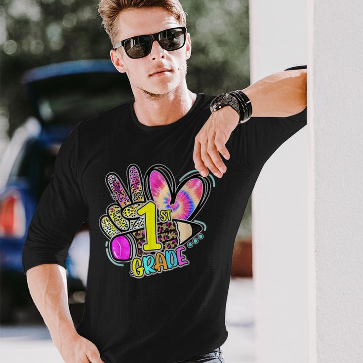 Peace Out First Grade Last Day Of School End Of School Long Sleeve T-Shirt T-Shirt Gifts for Him