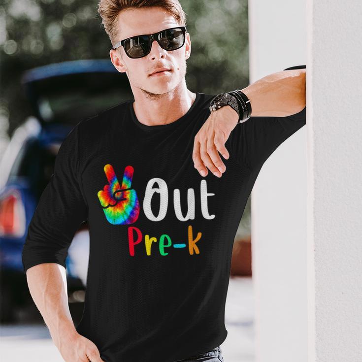 Peace Out Pre K Graduation Last Day Of School Tie Dye Long Sleeve T-Shirt T-Shirt Gifts for Him