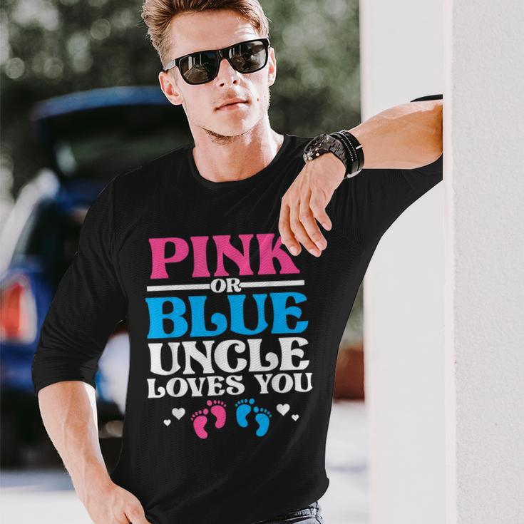 Pink Or Blue Uncle Loves You Long Sleeve T-Shirt T-Shirt Gifts for Him