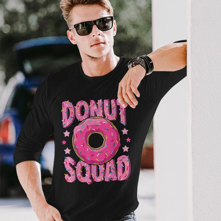 Pink Donut Squad Sprinkles Donut Lover Matching Donut Party Long Sleeve T-Shirt Gifts for Him