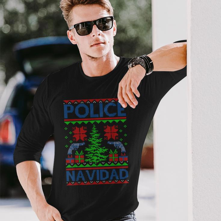 Police Navidad Ugly Christmas Sweater Long Sleeve T-Shirt Gifts for Him