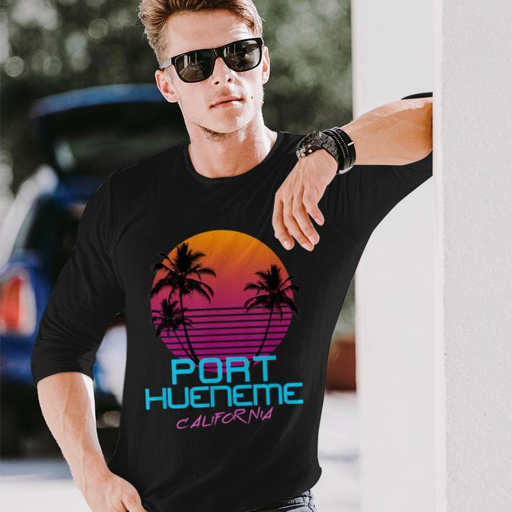 Port Hueneme California Retro 80S Long Sleeve T-Shirt Gifts for Him