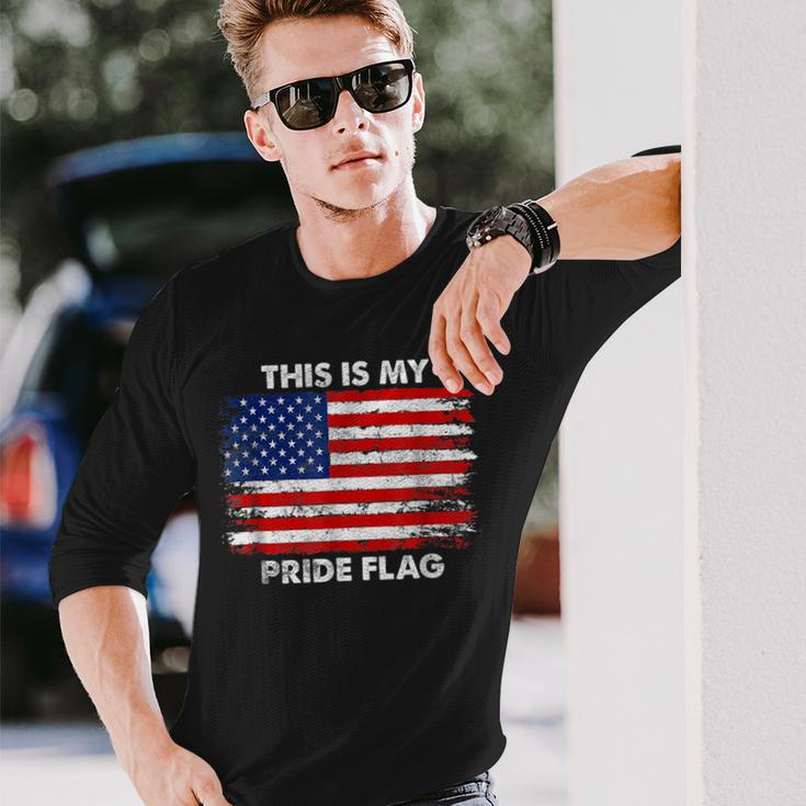 This Is My Pride Flag Usa American 4Th Of July Patriotic Long Sleeve T-Shirt Gifts for Him