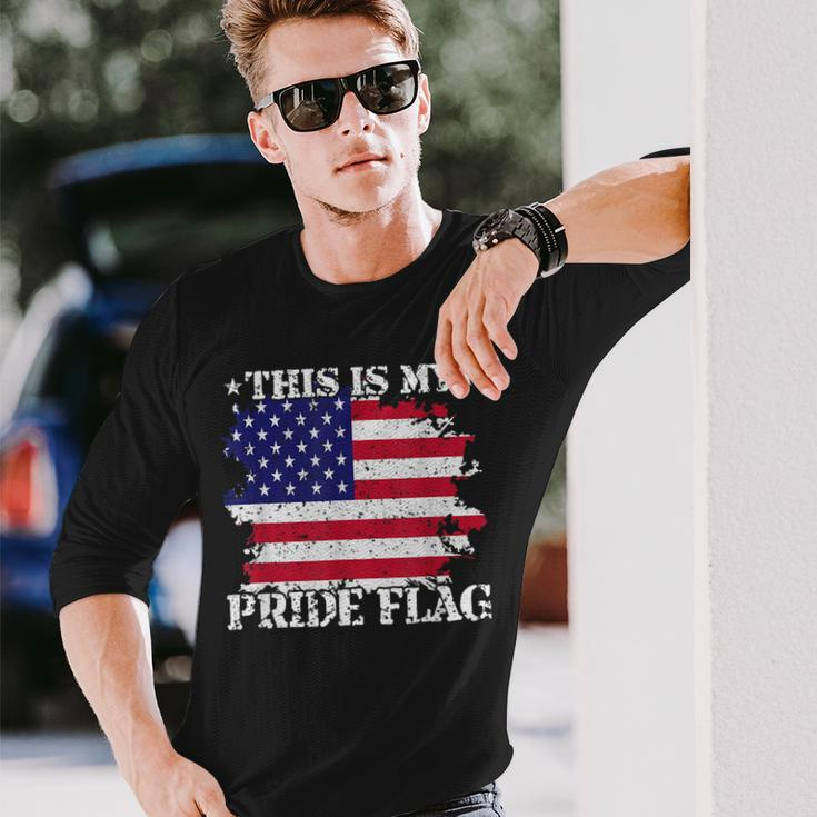 This Is My Pride Flag Usa American 4Th Of July Patriotic Usa Long Sleeve T-Shirt Gifts for Him