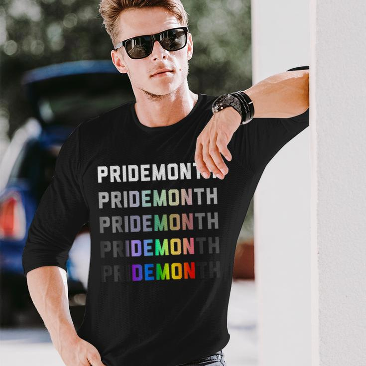 Pride Month Demon Lgbt Gay Pride Month Transgender Lesbian Long Sleeve T-Shirt T-Shirt Gifts for Him