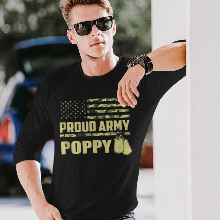 Proud Army Poppy Military Pride Long Sleeve T-Shirt Gifts for Him