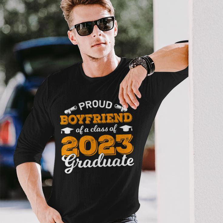 Proud Boyfriend Of A Class Of 2023 Graduate Idea Graduation Long Sleeve T-Shirt T-Shirt Gifts for Him