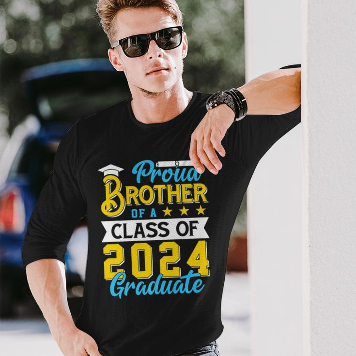 Proud Brother Of A Class Of 2024 Graduate Senior 2024 Long Sleeve T-Shirt T-Shirt Gifts for Him