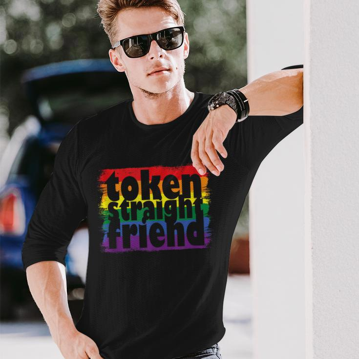 Proud Lgbtq Ally Token Straight Friend Gay Pride Parade Long Sleeve T-Shirt T-Shirt Gifts for Him