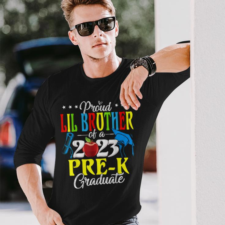 Proud Lil Brother Of A 2023 Prek Graduate Lover Long Sleeve T-Shirt T-Shirt Gifts for Him