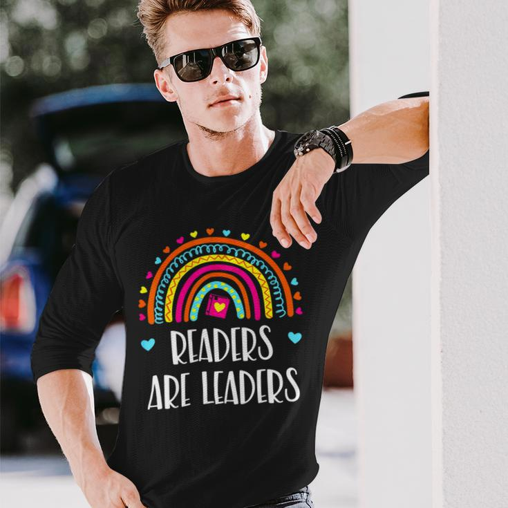 Readers Are Leaders Book Lovers Long Sleeve T-Shirt Gifts for Him