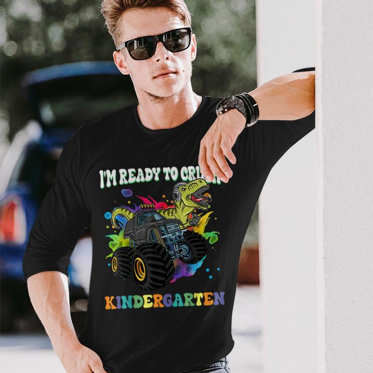 Ready To Crush Kindergarten First Day Of School Dinosaur Boy Long Sleeve Gifts for Him