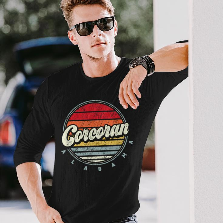 Retro Corcoran Home State Cool 70S Style Sunset Long Sleeve T-Shirt Gifts for Him