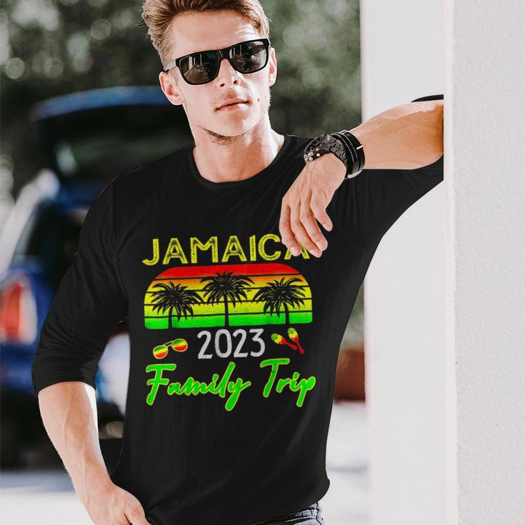 Retro Jamaica Vacation 2023 Jamaican Holiday Trip Long Sleeve T-Shirt Gifts for Him