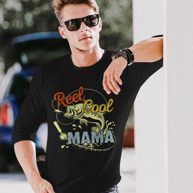 Retro Reel Cool Mama Fishing Lover Long Sleeve T-Shirt T-Shirt Gifts for Him