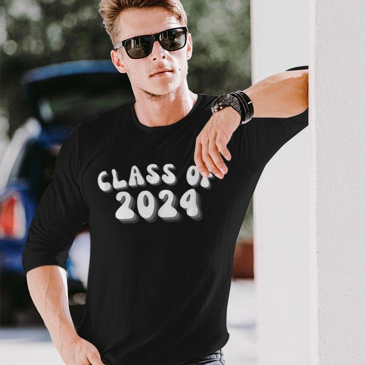 Retro Senior 2024 Class Of 2024 Graduation High School Grad Long Sleeve T-Shirt T-Shirt Gifts for Him