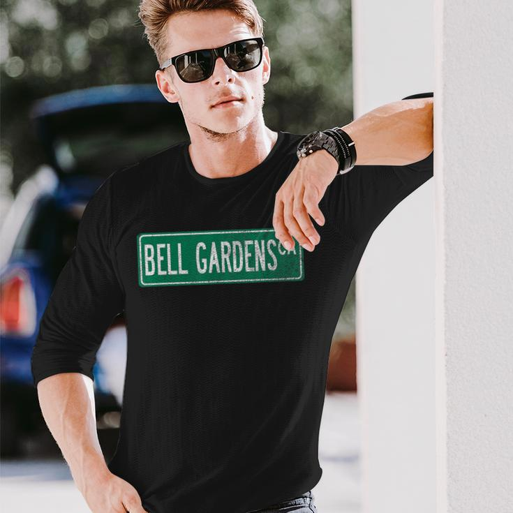 Retro Style Bell Gardens Ca Street Sign Long Sleeve T-Shirt Gifts for Him