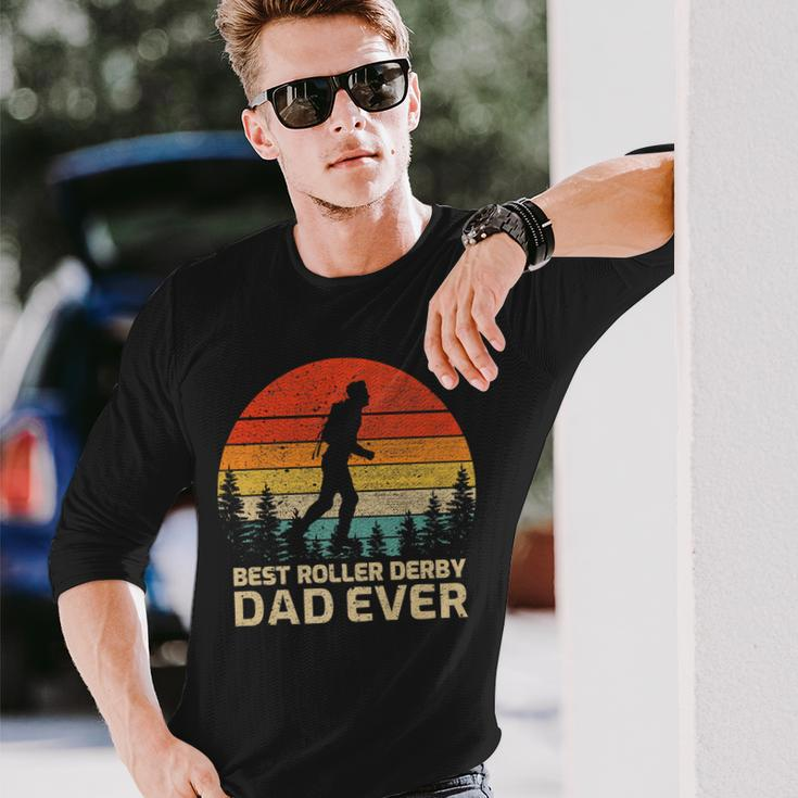 Retro Vintage Best Roller Derby Dad Ever Fathers Day Long Sleeve T-Shirt T-Shirt Gifts for Him