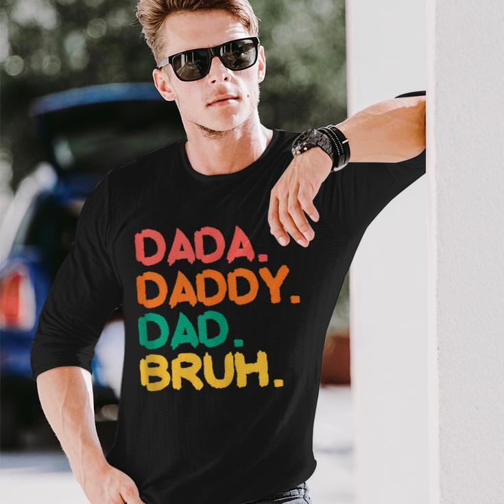 Retro Vintage Dada Daddy Dad Bruh Fathers Day 2023 Long Sleeve T-Shirt T-Shirt Gifts for Him