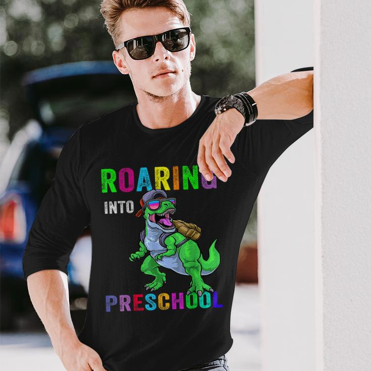 Roaring Into Preschool Dinosaur 1St Day Back To School Long Sleeve Gifts for Him