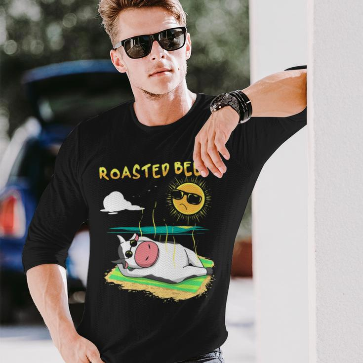 Roast Beef Cow Vacation Sun Tan Calf Lover Summer Vacationis Long Sleeve T-Shirt Gifts for Him