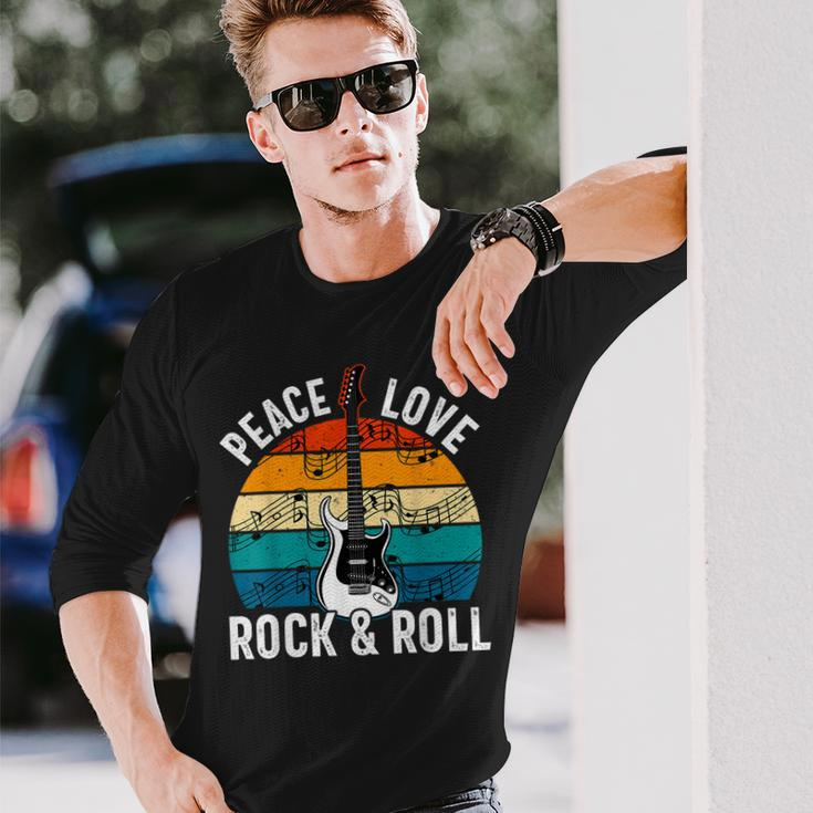 Rock & Roll Rock Music Rock Lover Guitar Player Rock Long Sleeve Gifts for Him
