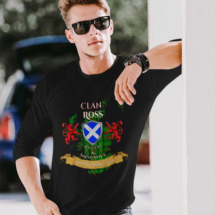 Ross Scottish Clan Middle Ages Mischief Long Sleeve T-Shirt Gifts for Him