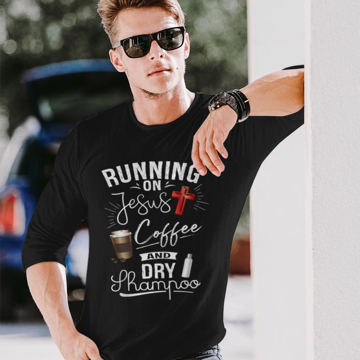 Women Running On Jesus Coffee And Long Sleeve T-Shirt Gifts for Him
