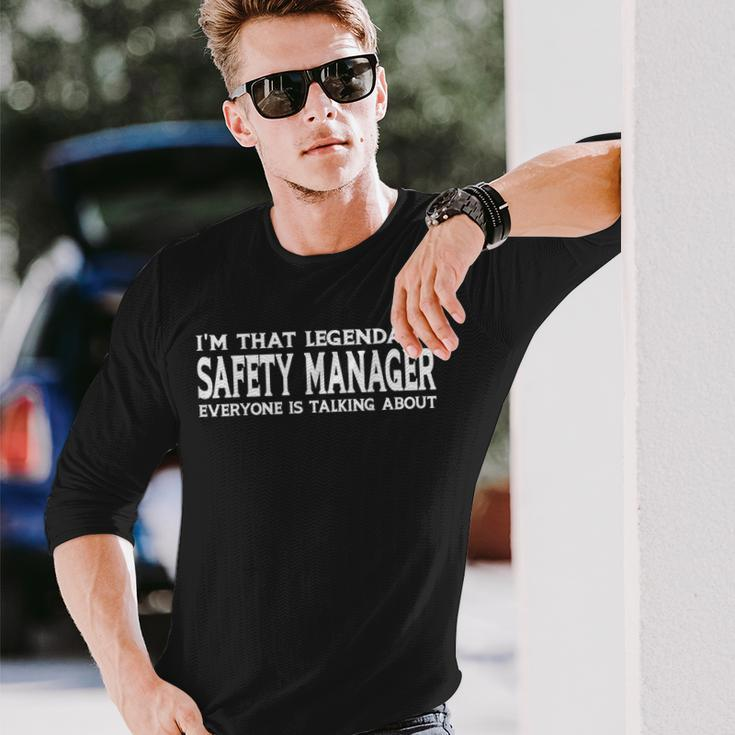 Safety Manager Job Title Employee Safety Manager Long Sleeve T-Shirt Gifts for Him