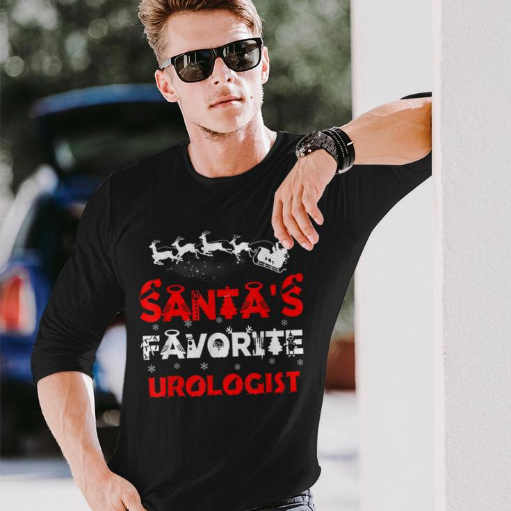 Santas Favorite Urologist Job Xmas Long Sleeve T-Shirt Gifts for Him