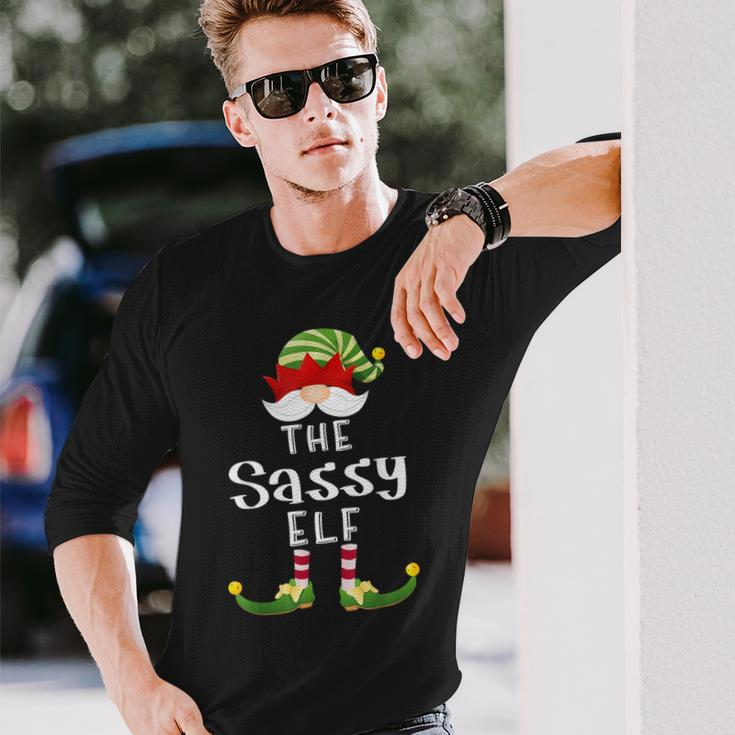 Sassy Elf Group Christmas Pajama Party Long Sleeve T-Shirt Gifts for Him