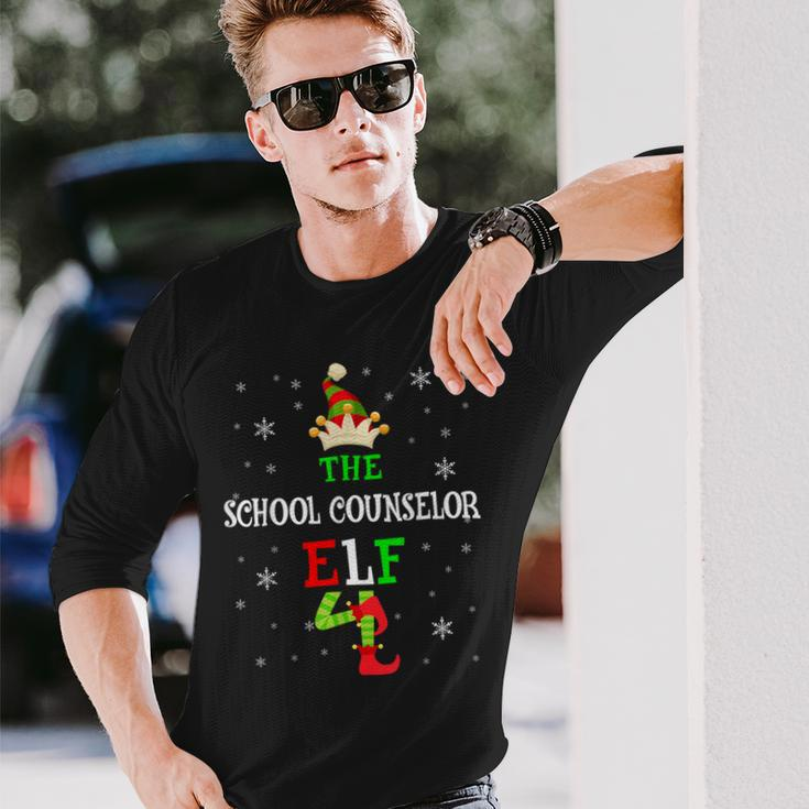 The School Counselor Elf Christmas Elf Matching Family Group Long Sleeve T-Shirt Gifts for Him