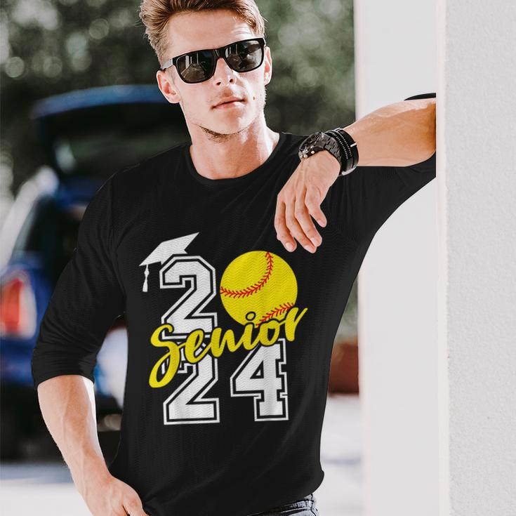 Senior Softball Softball Senior 2024 Class Of 2024 Long Sleeve T-Shirt Gifts for Him