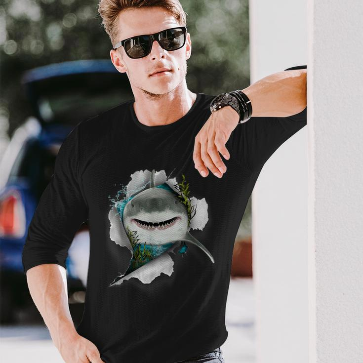 Shark Great White Shark Deep Sea Fishing Shark Long Sleeve T-Shirt T-Shirt Gifts for Him