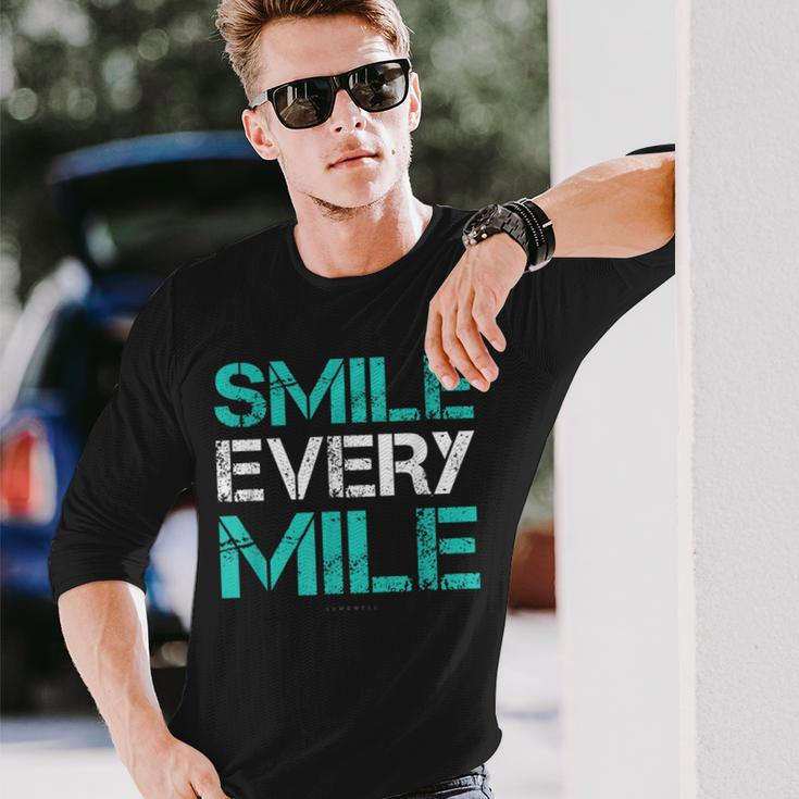 Smile Every Mile Running Runner Long Sleeve T-Shirt Gifts for Him
