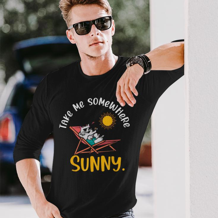 Take Me Somewhere Beach Sunny Vacation Summer Travel Sunset Long Sleeve T-Shirt Gifts for Him