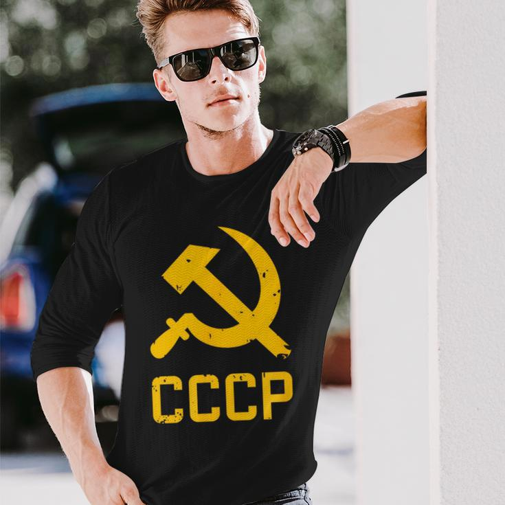 Soviet Union Hammer And Sickle Russia Communism Ussr Cccp Long Sleeve T-Shirt Gifts for Him