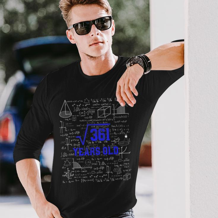 Square Root Of 361 19Th Birthday 19 Years Old Math Bday Math Long Sleeve T-Shirt T-Shirt Gifts for Him