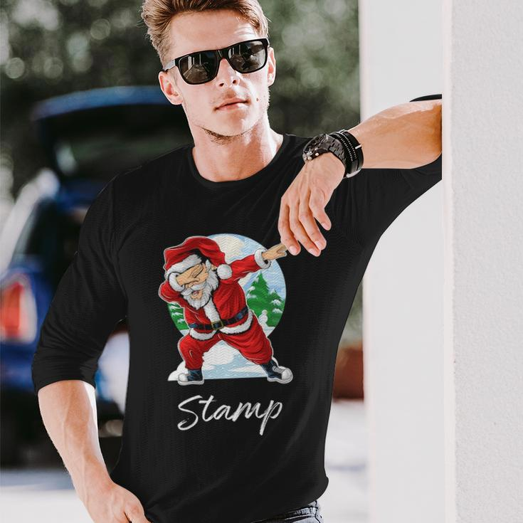 Stamp Name Santa Stamp Long Sleeve T-Shirt Gifts for Him