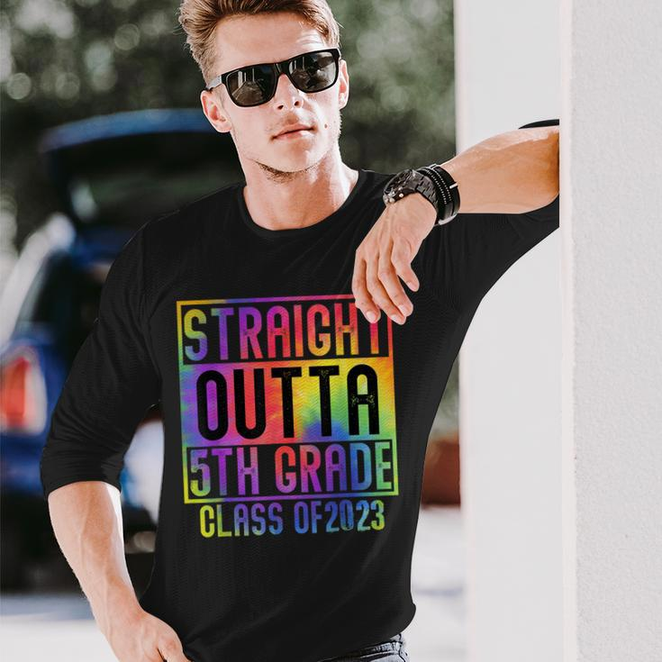 Straight Outta 5Th Grade Class Of 2023 Graduation Tie Dye Long Sleeve T-Shirt T-Shirt Gifts for Him