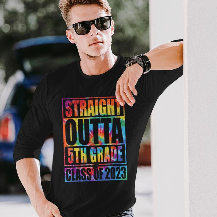 Straight Outta 5Th Grade Graduation Class Of 2023 Tie Dye Long Sleeve T-Shirt T-Shirt Gifts for Him