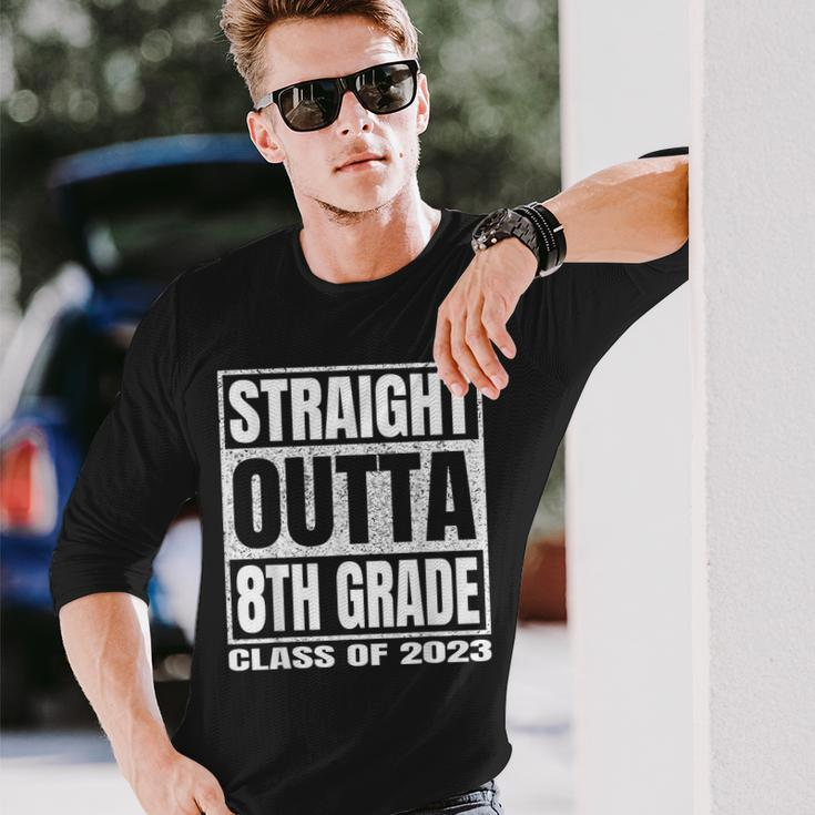 Straight Outta 8Th Grade School Graduation Class Of 2023 Long Sleeve T-Shirt T-Shirt Gifts for Him