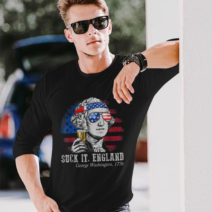 Suck It England 4Th Of July George Washington 1776 Long Sleeve T-Shirt Gifts for Him