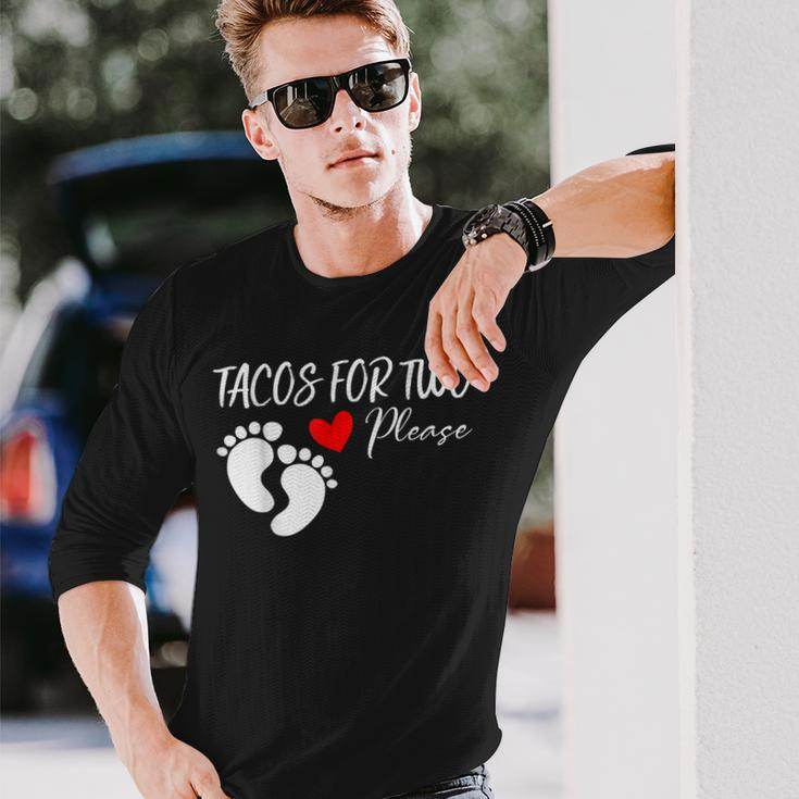 Tacos For Two Please Cute Pregnancy Announcement Long Sleeve T-Shirt Gifts for Him