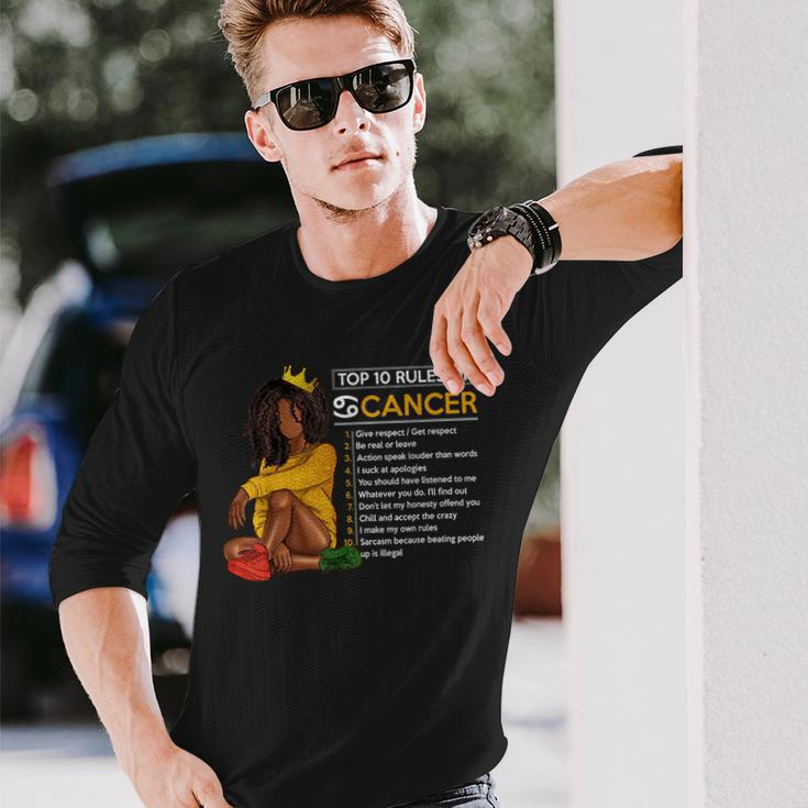 Top 10 Rules Of Cancer Zodiac Sign Horoscope Birthday Long Sleeve T-Shirt Gifts for Him