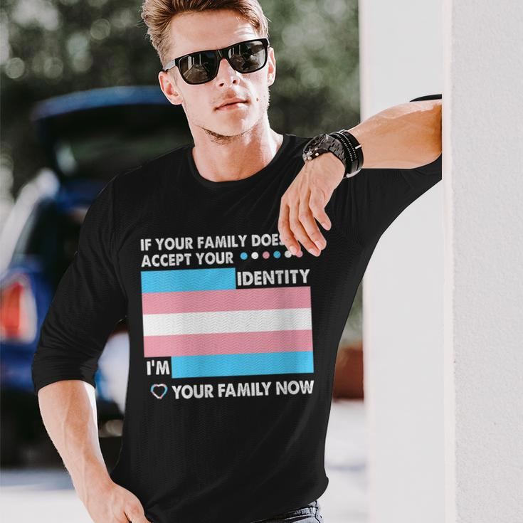 Transgender Support Trans Dad Mom Lgbt Ally Pride Flag Long Sleeve T-Shirt T-Shirt Gifts for Him
