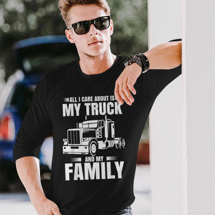 Trucker Men Truck Driver Husband Semi Trailer Long Sleeve T-Shirt Gifts for Him