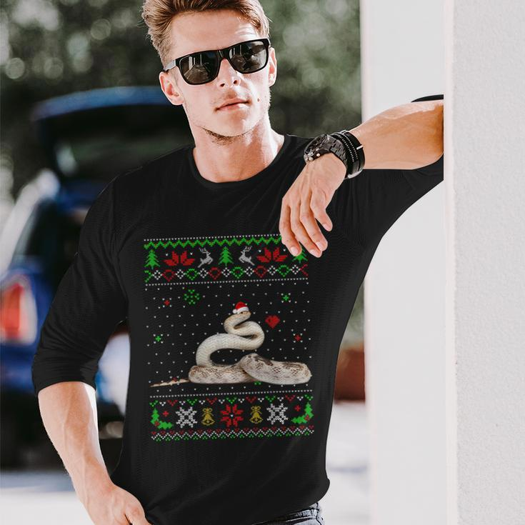Ugly Christmas Pajama Sweater Snake Animals Lover Long Sleeve T-Shirt Gifts for Him